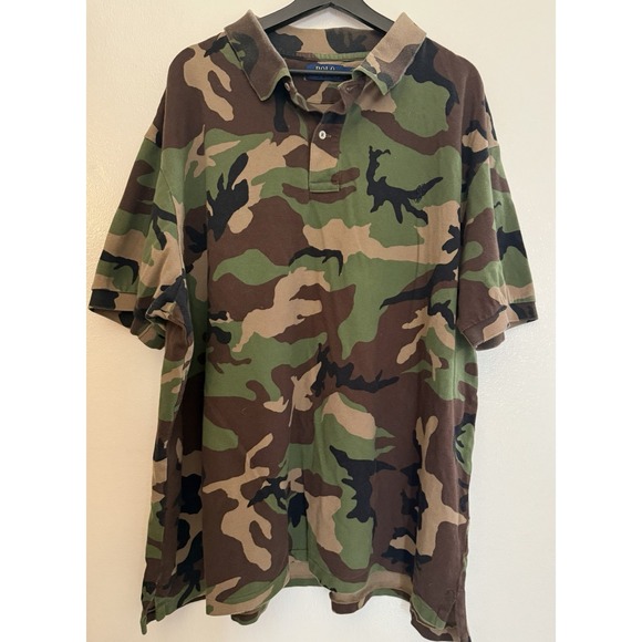 Ralph Lauren Other - Polo By Ralph Lauren Woodland Camo Polo Shirt Men's Size 4XLB Green Brown Preppy